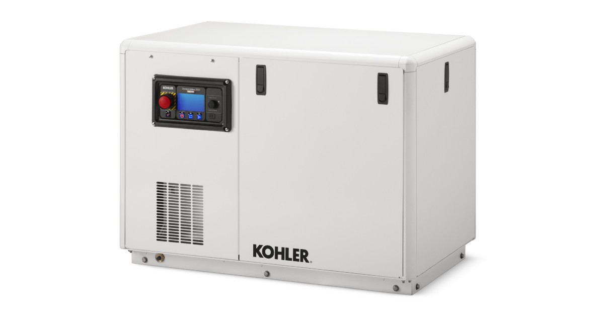 Kohler 18KW, 1-Phase Diesel Marine Generator with Sound Shield Enclosure | 18EFKOZD