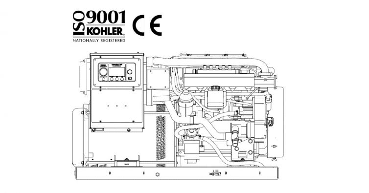 Kohler 28KW, Generador marino diésel monofásico | 28EFKOZD