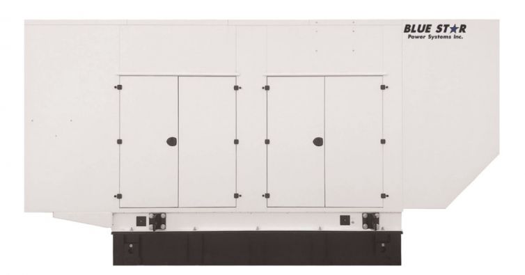 BLUE STAR Power Systems de 450 KW Generador diésel Tanque de 48 horas con recinto atenuado de sonido | VD450-01