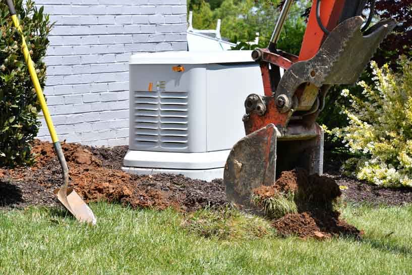 backhoe digging dirt in lawn to install electrical 2021 09 02 16 21 27 utc 1