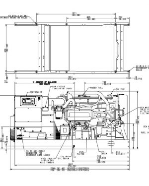 Kohler 100KW, 3-Phase Diesel Marine Generator Open unit 100EFOZCJ