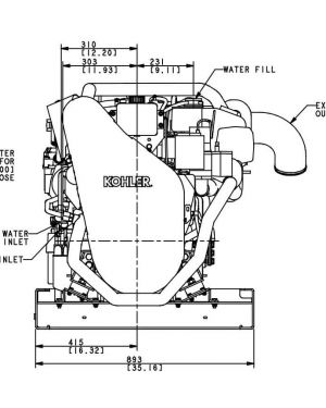 Kohler 100KW, 3-Phase Diesel Marine Generator Open unit 100EFOZCJ